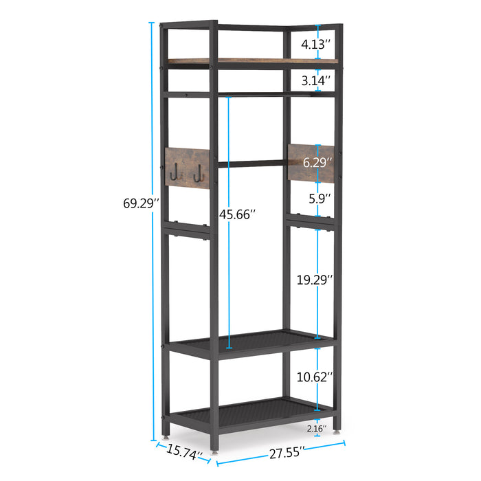 Size chart image for the Tribesigns's Freestanding Closet Organizer, Entryway Coat Garments Rack Tribesigns