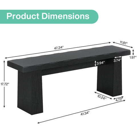 Size chart image for Tribesigns's 47" Wooden Dining Table Bench End of Bed Bench.