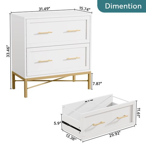 Dimensions of Tribesigns's 2-Drawer File Cabinet, Lateral Storage Cabinet Printer Stand.